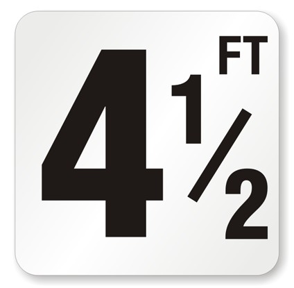 [4.5 Depth Sticker] 4.5 ft Pool Depth Mark Sticker